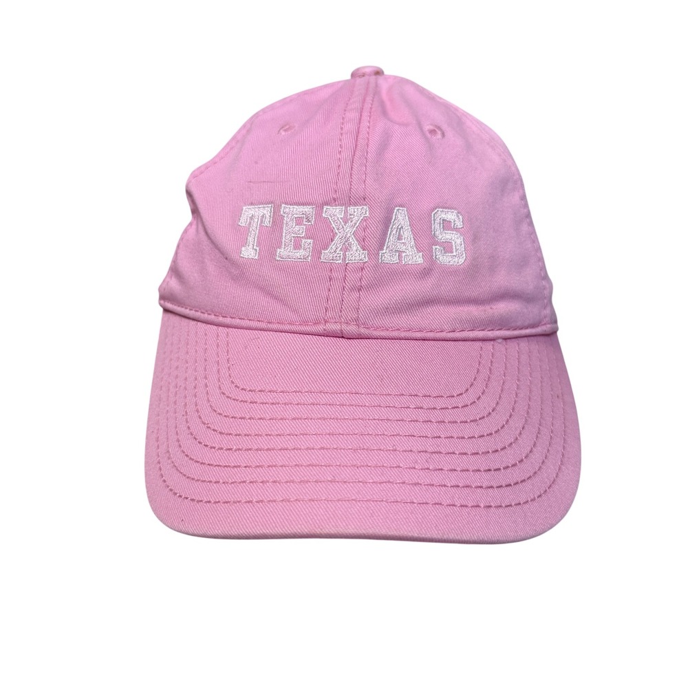 KNP Texas Baseball Cap Women OS Pink Embroidered Cotton Adjustable Strapback